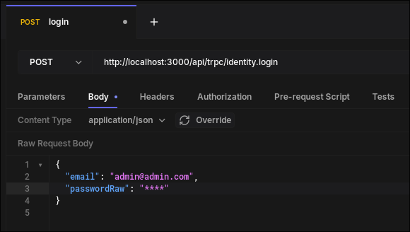 Using the login request